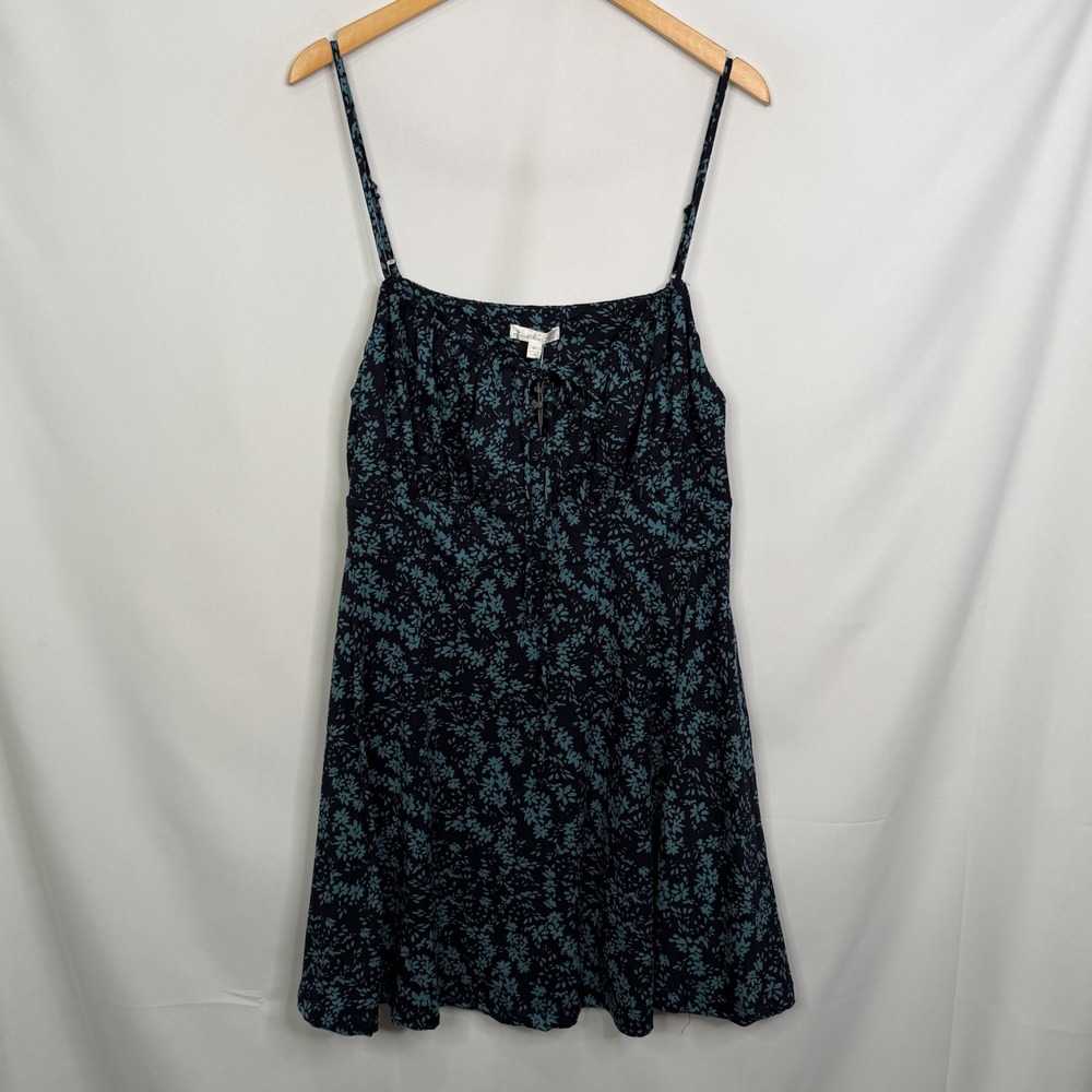 Nine Britton Vera Sleeveless Dress Navy Teal Floral Mini Keyhole XL NWT - Picture 4 of 8